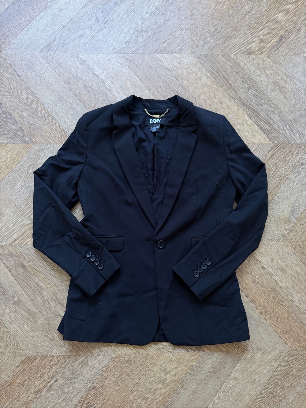 DKNY Black Tailored Single-Button Blazer